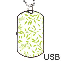 Leaves Pattern Seamless Dog Tag Usb Flash (one Side)