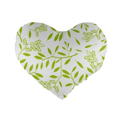 Leaves Pattern Seamless Standard 16  Premium Heart Shape Cushions