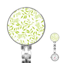 Leaves Pattern Seamless Stainless Steel Nurses Watch