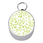 Leaves Pattern Seamless Mini Silver Compasses Front