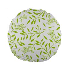 Leaves Pattern Seamless Standard 15  Premium Flano Round Cushions