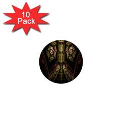 Fractal Abstract Patterns Gold 1  Mini Buttons (10 Pack) 