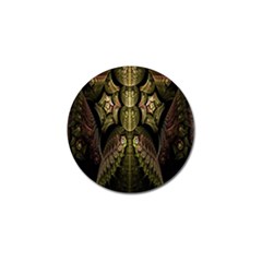 Fractal Abstract Patterns Gold Golf Ball Marker by Simbadda