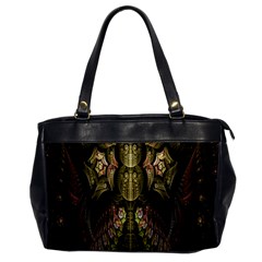 Fractal Abstract Patterns Gold Office Handbags