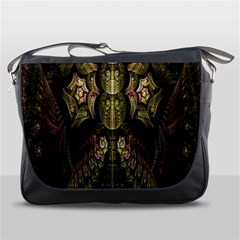 Fractal Abstract Patterns Gold Messenger Bags