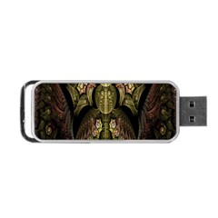 Fractal Abstract Patterns Gold Portable Usb Flash (one Side) by Simbadda