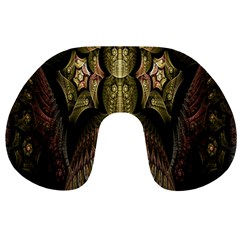 Fractal Abstract Patterns Gold Travel Neck Pillows