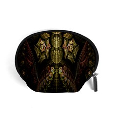 Fractal Abstract Patterns Gold Accessory Pouches (small) 