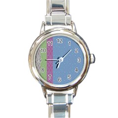 Fine Line Pattern Background Vector Round Italian Charm Watch