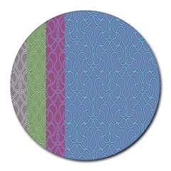 Fine Line Pattern Background Vector Round Mousepads by Simbadda