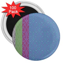 Fine Line Pattern Background Vector 3  Magnets (100 Pack)