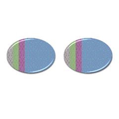 Fine Line Pattern Background Vector Cufflinks (oval)