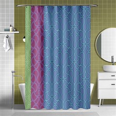 Fine Line Pattern Background Vector Shower Curtain 48  X 72  (small)  by Simbadda