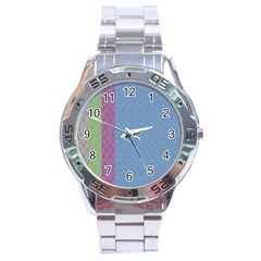 Fine Line Pattern Background Vector Stainless Steel Analogue Watch