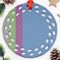 Fine Line Pattern Background Vector Round Filigree Ornament (two Sides)