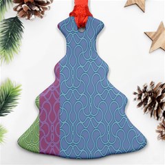 Fine Line Pattern Background Vector Christmas Tree Ornament (two Sides)