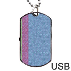 Fine Line Pattern Background Vector Dog Tag Usb Flash (one Side)