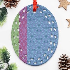 Fine Line Pattern Background Vector Oval Filigree Ornament (two Sides)