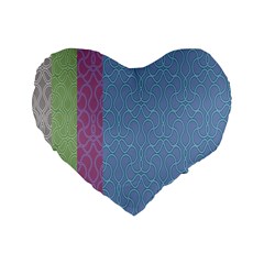 Fine Line Pattern Background Vector Standard 16  Premium Heart Shape Cushions