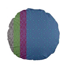 Fine Line Pattern Background Vector Standard 15  Premium Flano Round Cushions