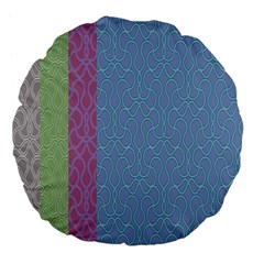 Fine Line Pattern Background Vector Large 18  Premium Flano Round Cushions