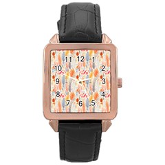 Repeating Pattern How To Rose Gold Leather Watch  by Simbadda