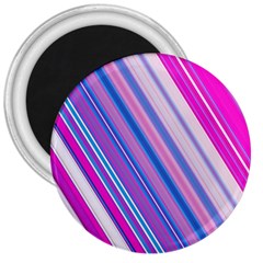 Line Obliquely Pink 3  Magnets