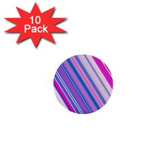 Line Obliquely Pink 1  Mini Buttons (10 Pack) 