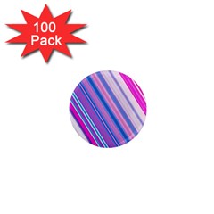 Line Obliquely Pink 1  Mini Magnets (100 Pack) 