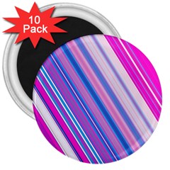 Line Obliquely Pink 3  Magnets (10 Pack) 