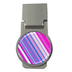 Line Obliquely Pink Money Clips (round) 