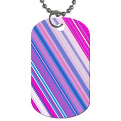 Line Obliquely Pink Dog Tag (one Side)