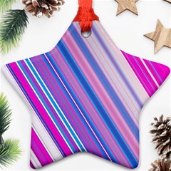 Line Obliquely Pink Star Ornament (two Sides) by Simbadda