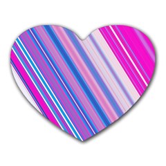 Line Obliquely Pink Heart Mousepads by Simbadda