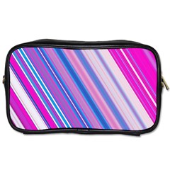 Line Obliquely Pink Toiletries Bags by Simbadda