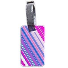 Line Obliquely Pink Luggage Tags (two Sides)