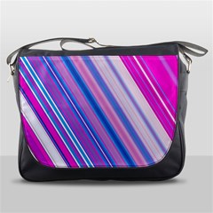 Line Obliquely Pink Messenger Bags