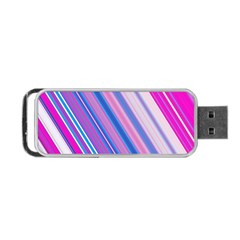 Line Obliquely Pink Portable Usb Flash (one Side)