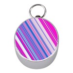 Line Obliquely Pink Mini Silver Compasses Front