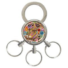 Background Images Colorful Bright 3-ring Key Chains by Simbadda