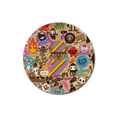 Background Images Colorful Bright Magnet 3  (round)