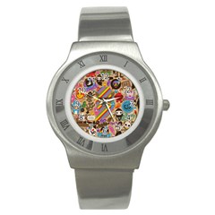 Background Images Colorful Bright Stainless Steel Watch