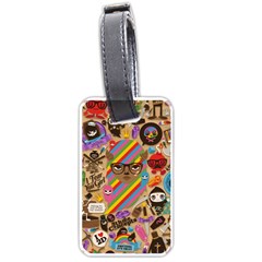 Background Images Colorful Bright Luggage Tags (one Side) 