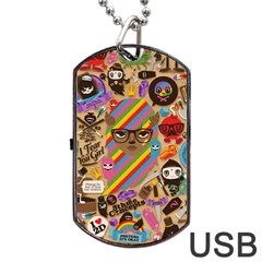 Background Images Colorful Bright Dog Tag Usb Flash (two Sides)