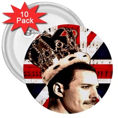 Freddie Mercury 3  Buttons (10 Pack)  by Valentinaart