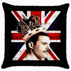 Freddie Mercury Throw Pillow Case (black) by Valentinaart