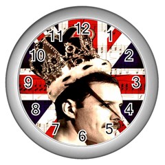 Freddie Mercury Wall Clocks (silver)  by Valentinaart