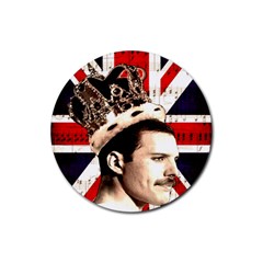 Freddie Mercury Rubber Round Coaster (4 Pack)  by Valentinaart