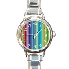 Color Stripes Round Italian Charm Watch