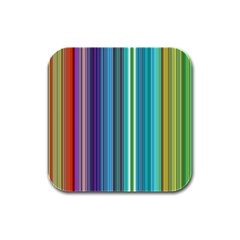 Color Stripes Rubber Square Coaster (4 pack) 